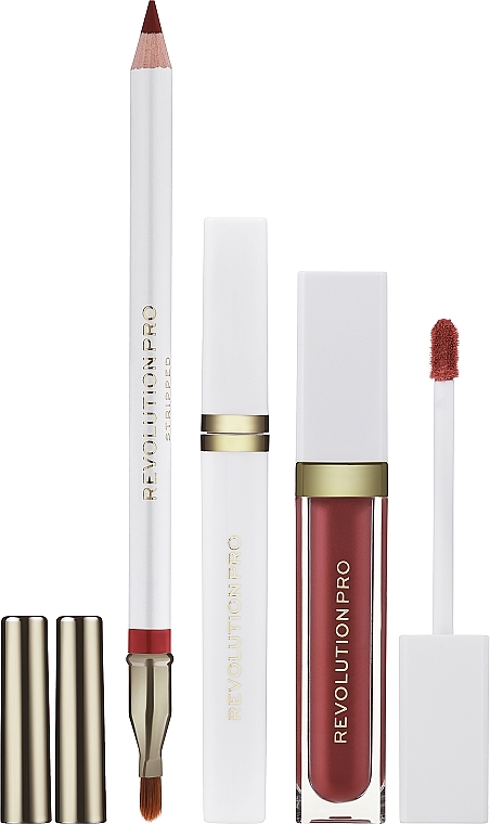 Набор - Revolution PRO Iconic Lip Edit Seduction (lipstick/4.5ml + lip/pen/1g + lip/gloss/1.5ml) — фото N2