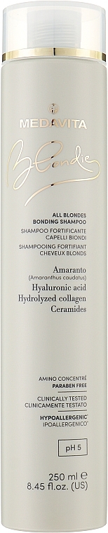 Зміцнювальний шампунь для всіх відтінків блонд - Medavita Blondie All Blondes Bonding Shampoo — фото N2