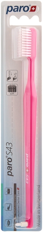 Зубна щітка "S43", рожева - Paro Swiss Isola F — фото N1