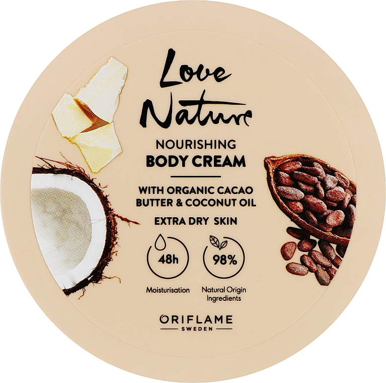 Крем для тіла "Масло какао та кокос" - Oriflame Love Nature Body Cream — фото N1