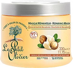 Живильна маска для кучерявого волосся - Le Petit Olivier Shea Butter And Macadamia oil Regenerating Mask — фото N1