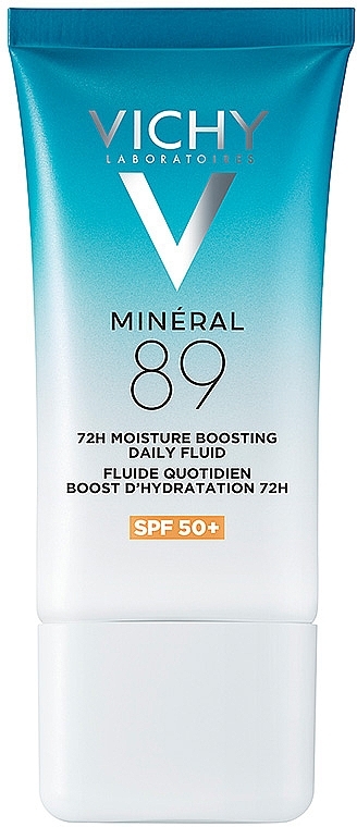 Щоденний зволожувальний сонцезахисний флюїд для шкіри обличчя, SPF 50+ - Vichy Mineral 89 72H Moisture Boosting Daily Fluid SPF 50+