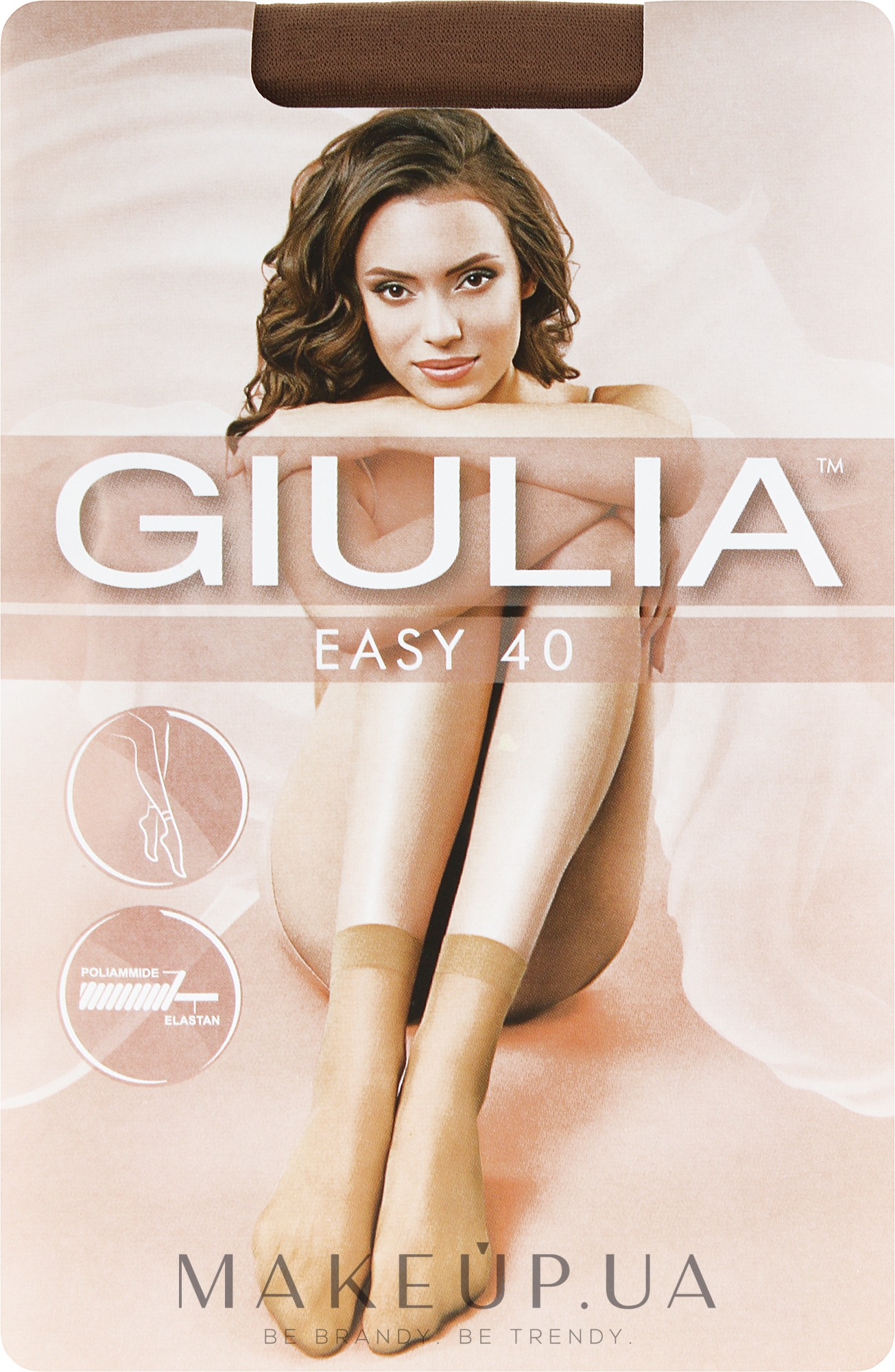 Шкарпетки EASY "Top Comfort", 40 Den, caramel - Giulia — фото 23-25 (35-40)