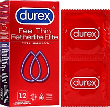 Презервативы, 12 шт - Durex Fetherlite Elite Extra Lubricated — фото N2