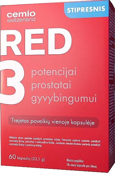 Харчова добавка для простати і потенції - Cemio Red 3 — фото N1