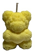 Декоративна свічка "Ведмедик" з ароматом просекко, жовта - KaWilamowski — фото N1