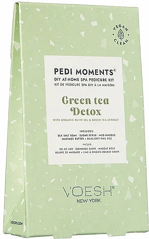 Набор для педикюра "Зелёный чай" - Voesh Pedi Moments Diy At-Home Spa Pedicure Kit Green Tea Detox — фото N1