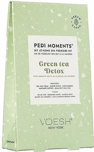 Набір для педикюру "Зелений чай" - Voesh Pedi Moments Diy At-Home Spa Pedicure Kit Green Tea Detox — фото N1