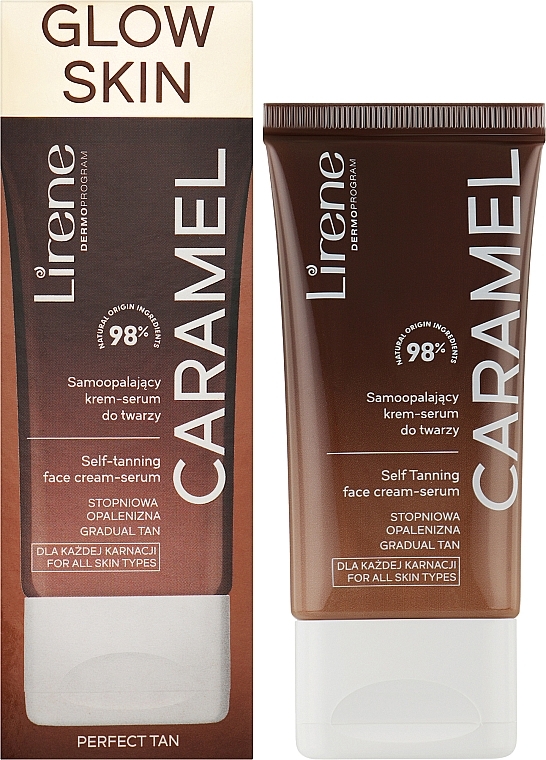 Крем-сироватка для автозасмаги обличчя "Карамель" - Lirene Perfect Tan Self-Tanning Cream-Serum — фото N2