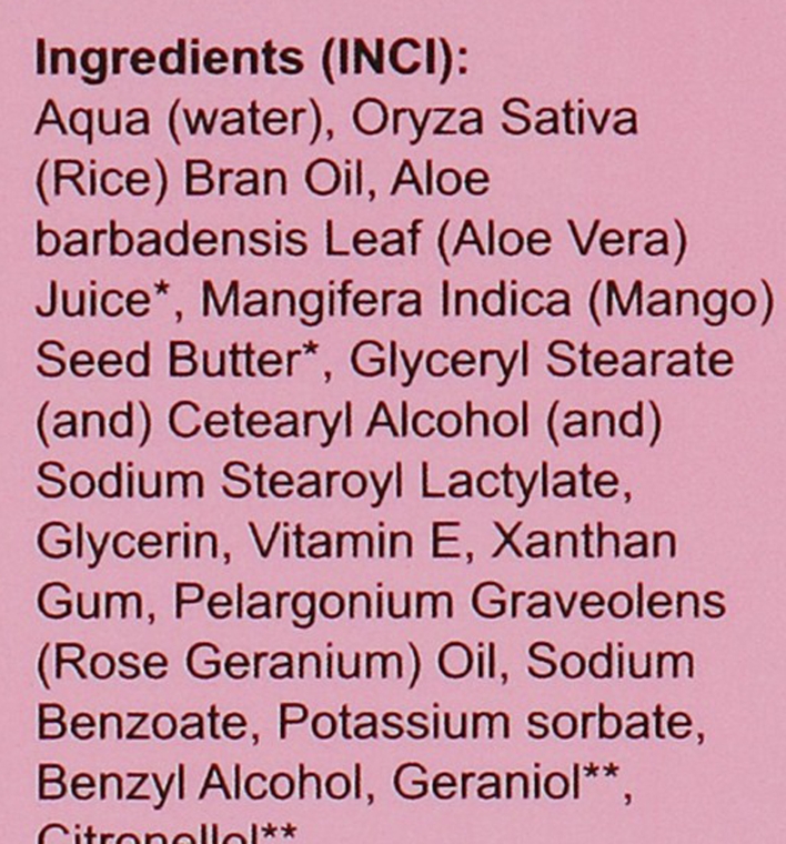 Крем для обличчя з органічним алое і геранню, відновлення і зволоження - Natur Boutique Mango Geranium Aloe Vera Face Cream — фото N4