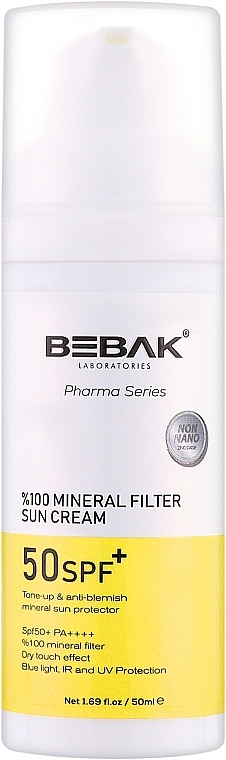 Сонцезахисний мінеральний крем для обличчя - Bebak Mineral Filter Sun Cream Spf50 — фото N1