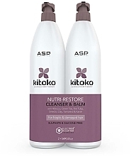 Набір - ASP Kitoko Nutri-Restore Cleanser & Balm Sachet Duo (h/sham/1000ml + h/balm1000ml) — фото N1