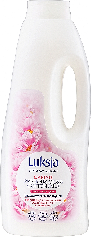 Пена для ванны "Драгоценные масла и хлопковое молоко" - Luksja Creamy & Soft Caring Precious Oils And Cotton Milk — фото N1