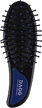 Масажна щітка для волосся, HB-02-09, овальна мала, чорна з синім - Beauty LUXURY — фото N1