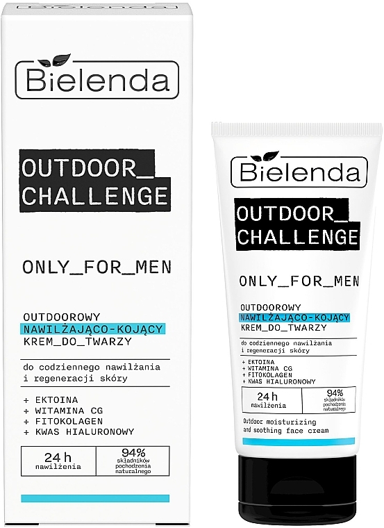 Увлажняющий и успокаивающий крем для лица - Bielenda Only For Men Outdoor Challenge Moisturizing And Soothing Face Cream — фото N1