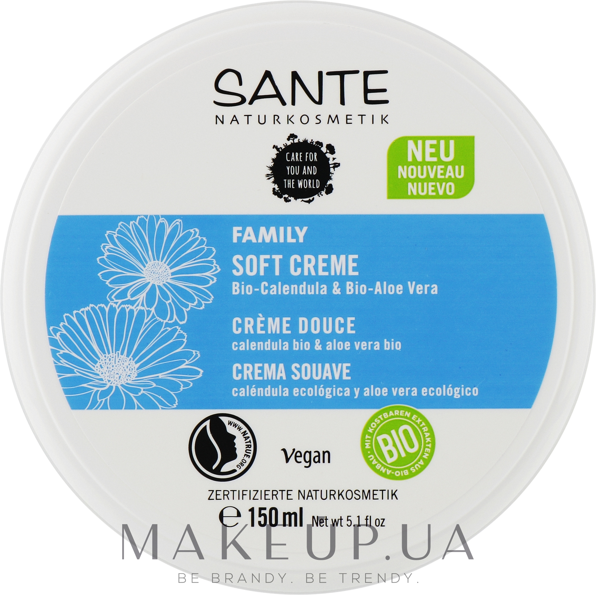 Универсальний увлажняющий крем - Sante Family Soft Cream Calendula & Aloe Vera — фото 150ml