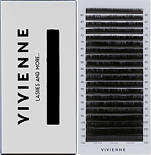 Накладные ресницы "Elite", черные, 20 линий (mix, 0.06, D, (6-10)) - Vivienne — фото N1