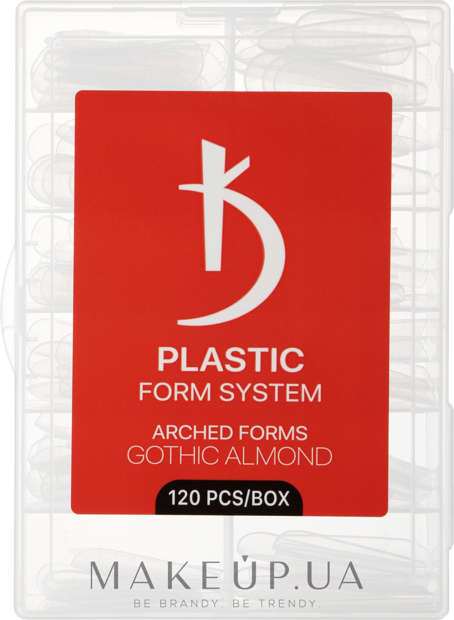 Верхние формы для моделирования ногтей (готический миндаль) - Kodi Professional Plastic Form System Gothic Almond — фото 120шт