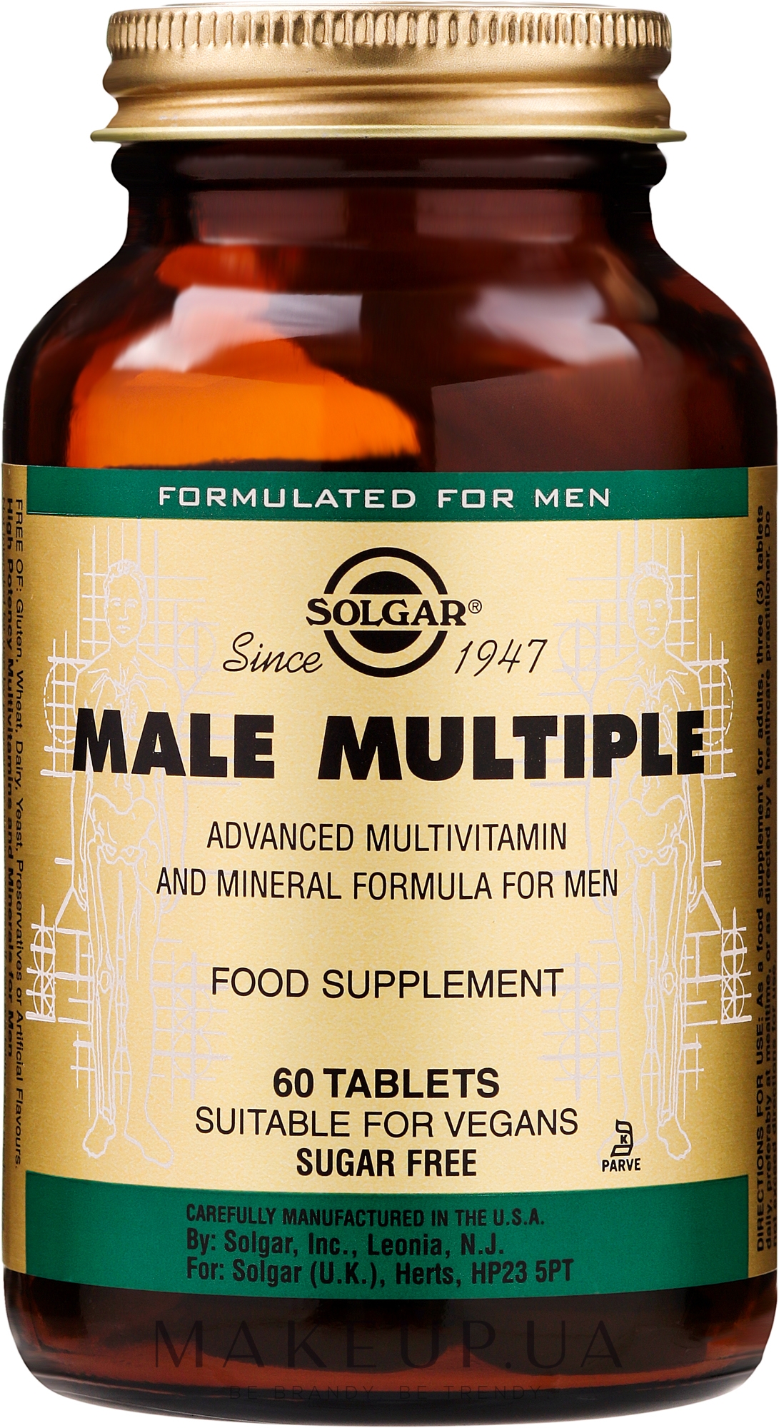 Пищевая добавка "Мультивитамины и минералы для мужчин" - Solgar Male Multiple — фото 60шт
