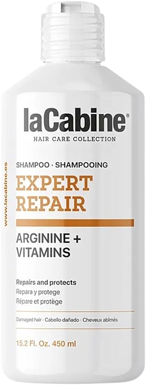 Восстанавливающий шампунь с аргинином и витаминами для поврежденных волос - La Cabine Expert Repair Shampoo Arginine + Vitamins — фото N1
