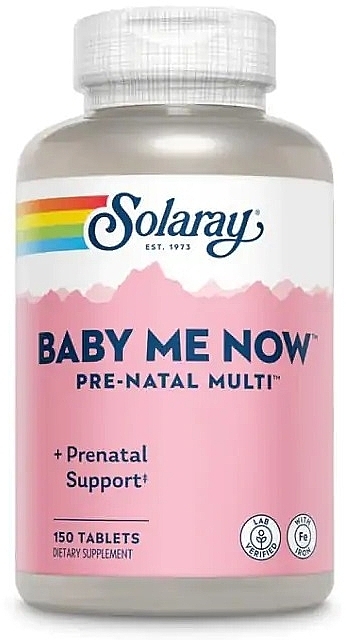 Комплекс витаминов для беременных - Solaray Baby Me Now Prenatal Multi — фото N1