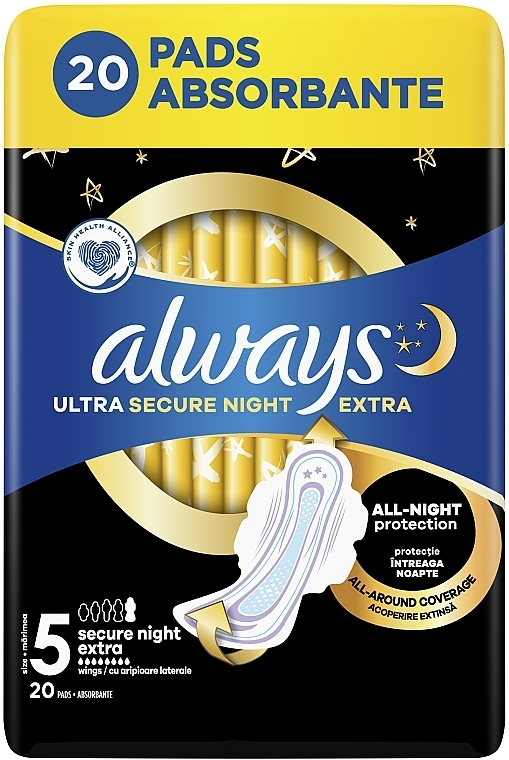 Гигиенические прокладки, размер 5, 20 шт - Always Ultra Secure Night Extra — фото N2