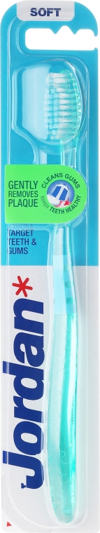 Зубная щетка мягкая Target, зеленая - Jordan Target Teeth & Gums Soft — фото N1