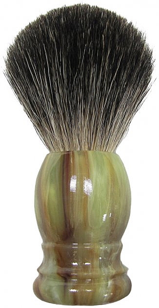 Помазок для бритья, пластик, зелено-коричневый - Golddachs Shaving Brush Pure Badger Plastic Green Brown — фото N1