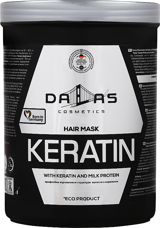 Крем-маска для волосся з кератином і екстрактом молочного протеїну - Dallas Cosmetics Keratin Mask — фото N3
