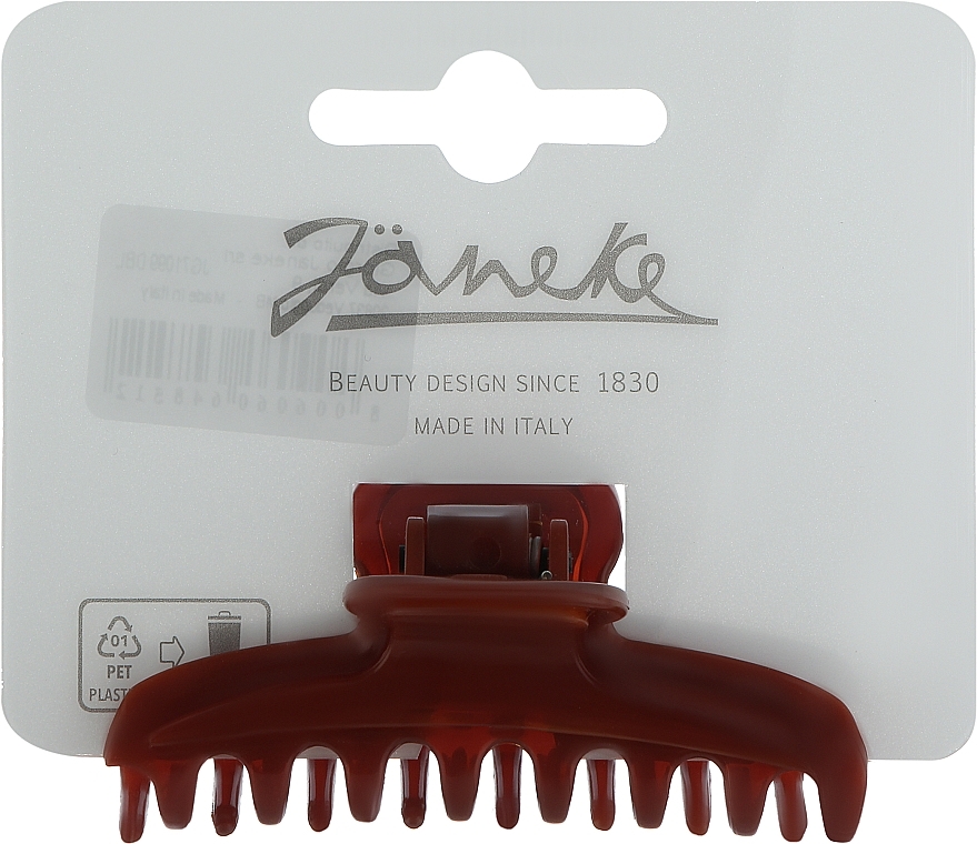 Заколка-краб для волос JG71099 DBL, 7 x 2.6 см, коричневая - Janeke Hair Clip — фото N1