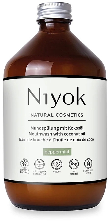 Ополаскиватель для ротовой полости с кокосовым маслом "Перечная мята" - Niyok Natural Cosmetics Mouthwash Peppermint — фото N1