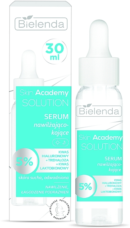 Увлажняющая и успокаивающая сыворотка - Bielenda Skin Academy Solutions Moisturizing and Soothing Serum — фото N2