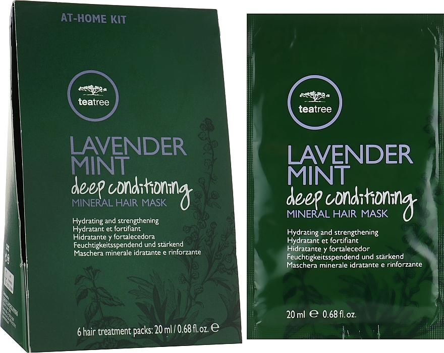 УЦІНКА Набір зволожувальних і зміцнювальних масок "Лаванда та м'ята" - Paul Mitchell Tea Tree Lavender Mint Deep Conditioning Mineral Hair Mask Set * — фото N1