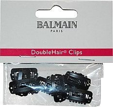 Клипсы для наращивания волос, черные, 10 шт - Balmain Paris Hair Couture Double Hair Clips Black — фото N1