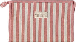 Косметичка максі "Смужка", рожева - Natural Style Handmade — фото N1