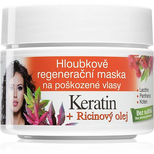 Глубоко регенерирующая маска для поврежденных волос - Bione Cosmetics Keratin + Ricinovy Oil  — фото N1