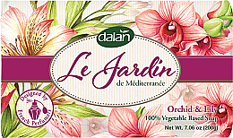 Парфумоване туалетне мило Dalan Le Jardin "Орхідея й лілія", 200 г - Dalan Le Jardin Orchid & Lily Soap — фото N1