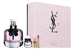 Духи, Парфюмерия, косметика Yves Saint Laurent Mon Paris - Набор (edp/90ml + edp/7.5ml + lipstick/ 1.6g)