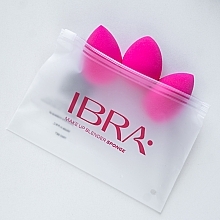 Набор спонжей для макияжа, 3 шт, розовые - Ibra Make Up Blender Sponge Pink — фото N1