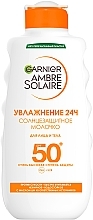 Солнцезащитное водостойкое молочко против сухости кожи и лица, очень высокая степень защиты SPF50+ - Garnier Ambre Solaire Protection Lotion SPF50+ — фото N3
