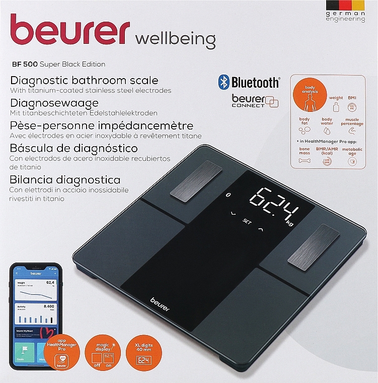 Диагностические весы BF 500 - Beurer Super Black Edition — фото N2