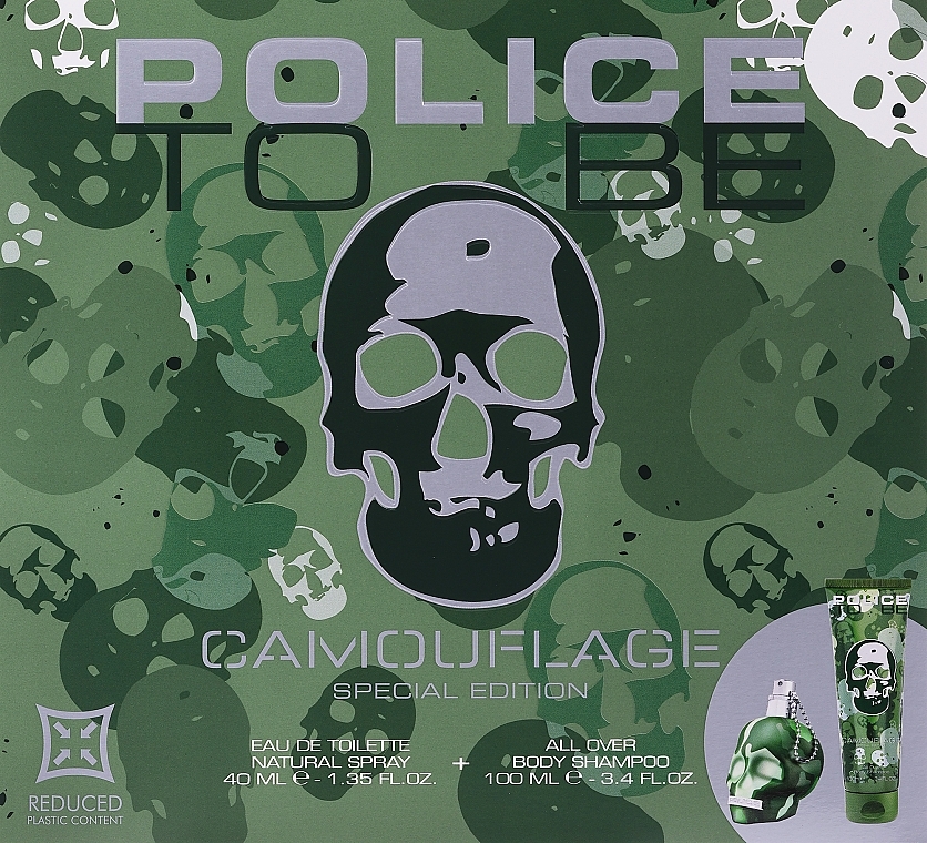 Police To Be Camouflage - Набор (edt/40ml + b/shamp/100ml) — фото N1