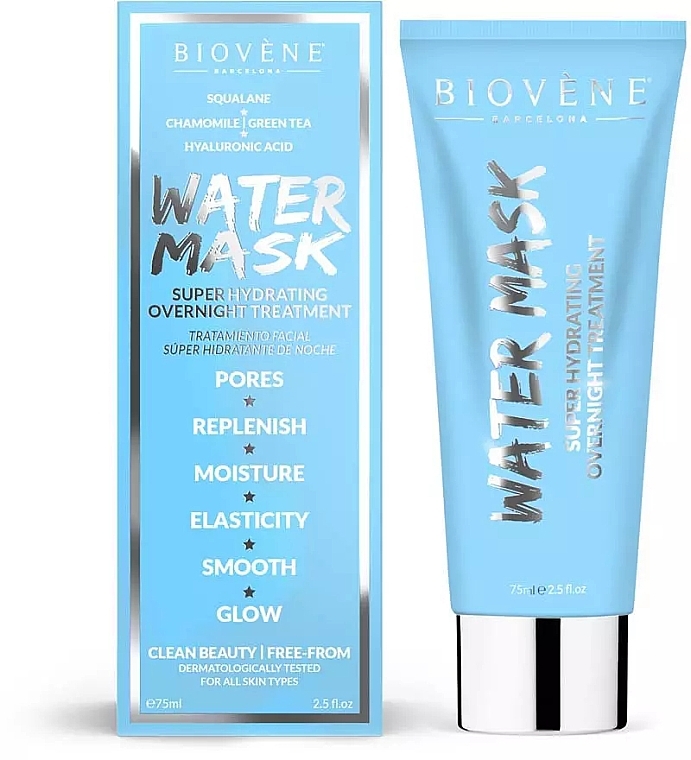 Суперзволожувальна нічна маска для обличчя - Biovene Water Mask Super Hydrating Overnight Treatment — фото N2