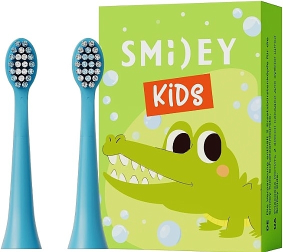 Насадки для детской звуковой зубной щетки Kids, синие - Smiley — фото N1