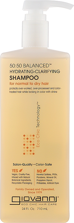 Шампунь "Баланс" - Giovanni Eco Chic Hair Care 50:50 Balanced Hydrating-Clarifying Shampoo — фото N3