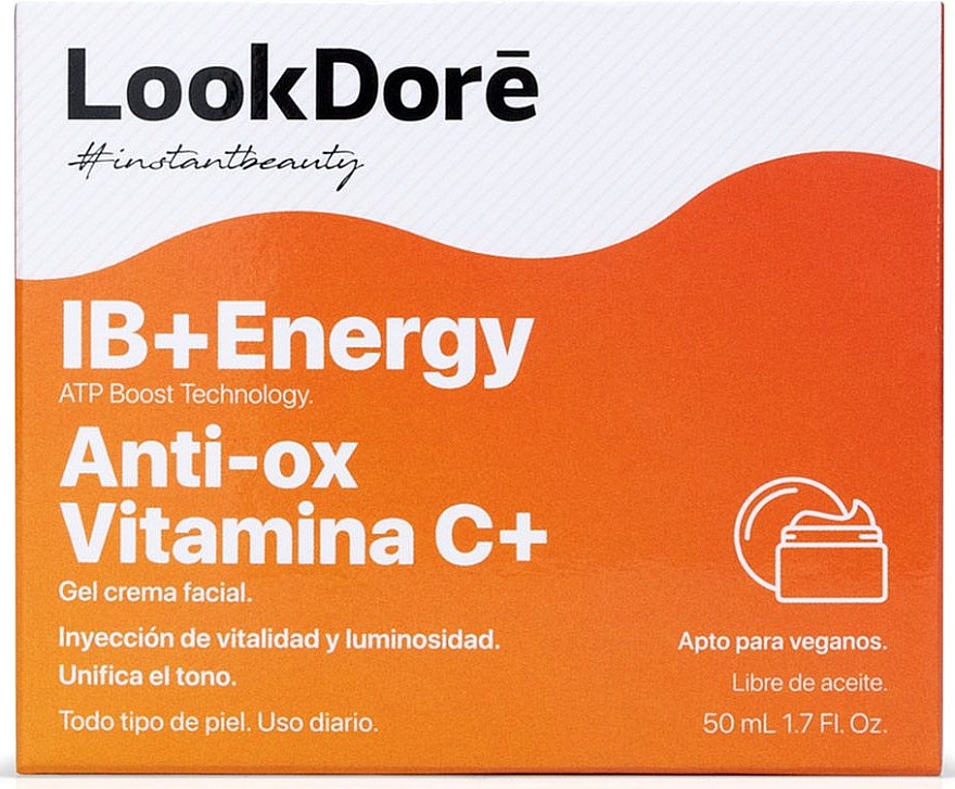 Легкий тонизирующий крем-флюид для лица - LookDore IB+Enrgy Anti-Ox Vitamin C Gel Cream — фото N2