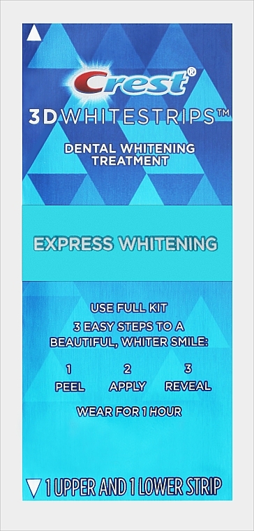 Отбеливающие полоски для зубов, без коробки - Crest 3D White 1hr Express Whitening Whitestrips — фото N1