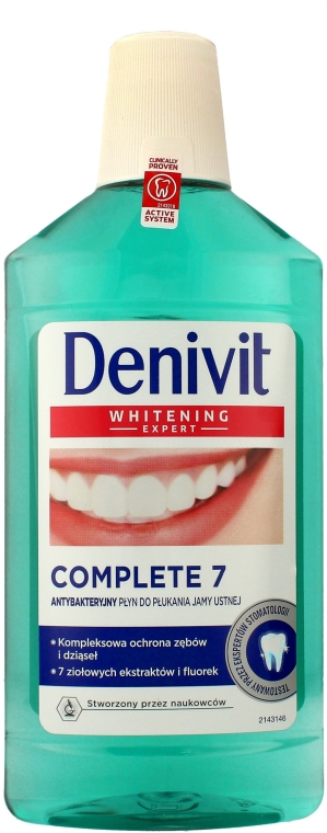 Антибактериальный ополаскиватель для полости рта - Denivit Whitening Expert Complete 7 Mouthwash — фото N1