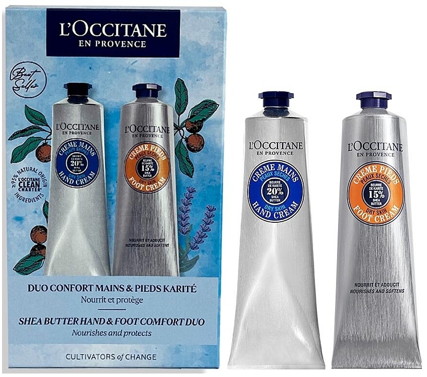 Набор - L'Occitane en Provence Hand & Foot (h/cr/150ml + f/cr/150ml) — фото N1