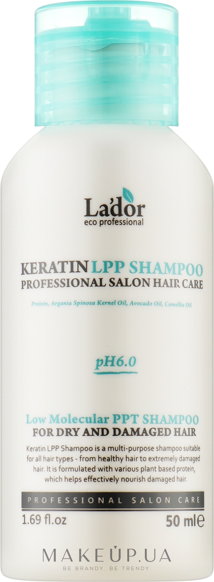 Кератиновий безсульфатний шампунь - La'dor Keratin LPP Shampoo — фото 50ml